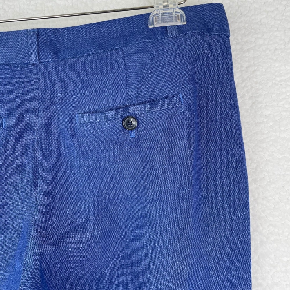 Banana Republic Avery Blue Linen Blend Ankle Pants Womens 6 Cobalt Slim Career - Picture 6 of 12